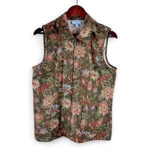 Koret Womens Grandmacore Boho Sweater Vest Vintage 90s Cottagecore Paisley Small